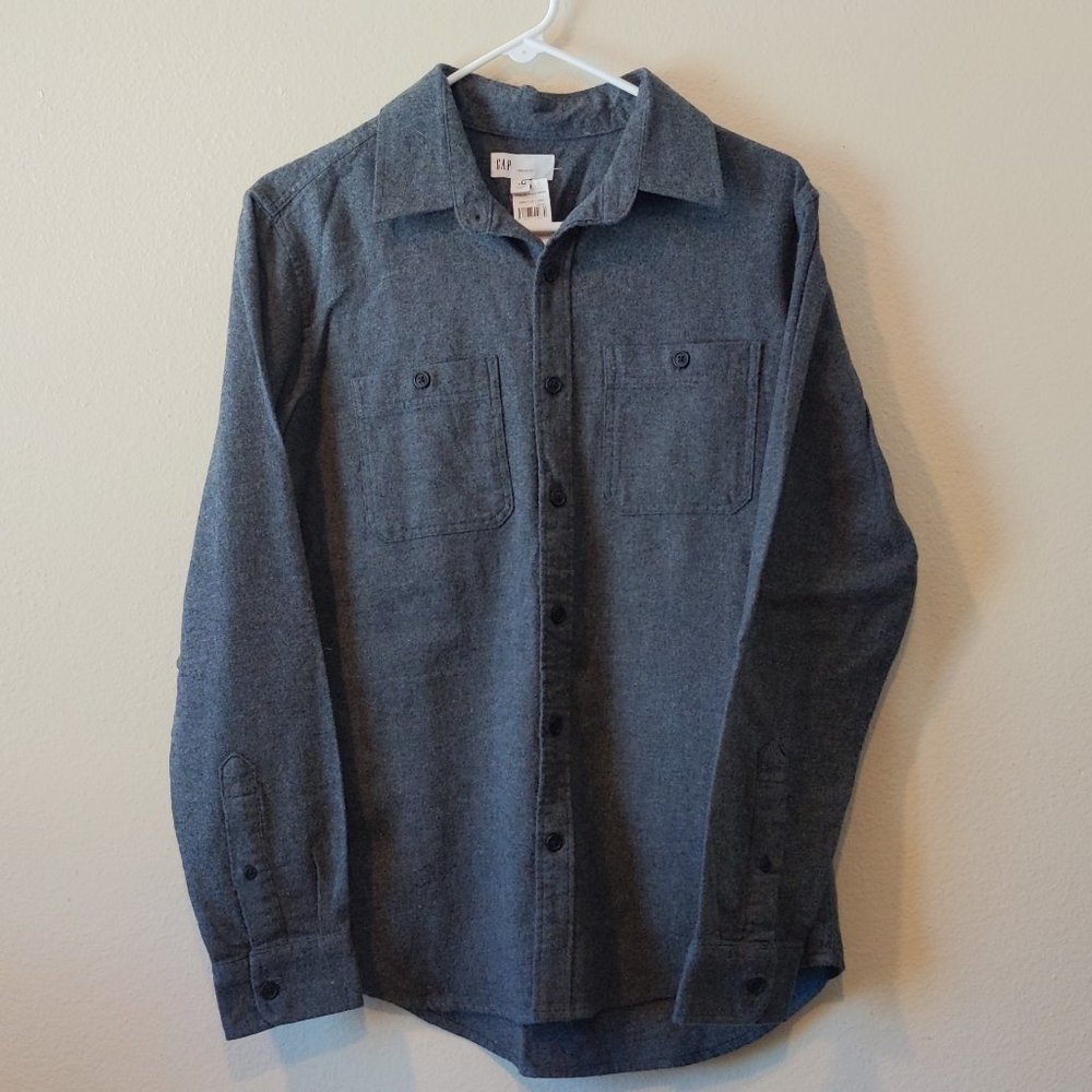 New charcoal gray flannel